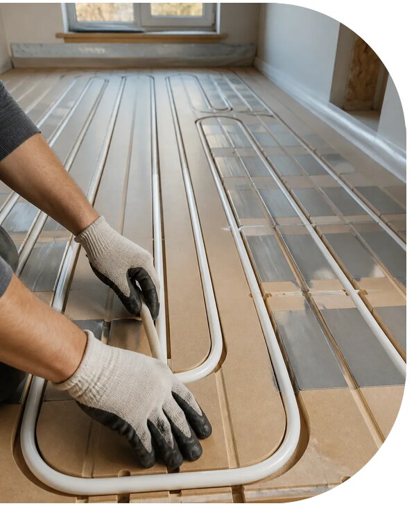 Профессиональный монтаж теплого пола без стяжки в Энгельсе